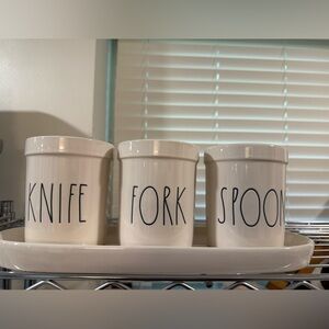 Rae Dunn ceramic utensil holder set